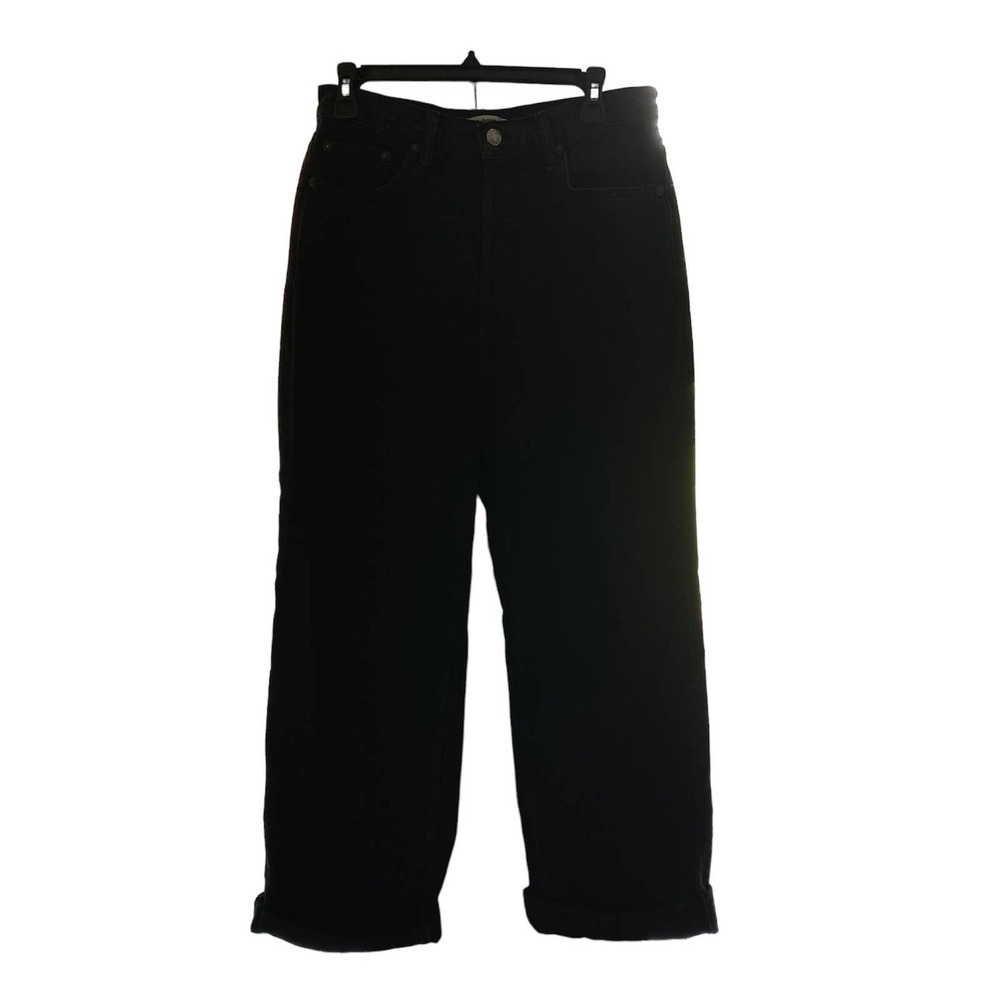 ReDone Womens Jeans Originals 70s Ultra High Rise‎ Wide Leg in Shaded Black NWTs - Picture 2 of 7